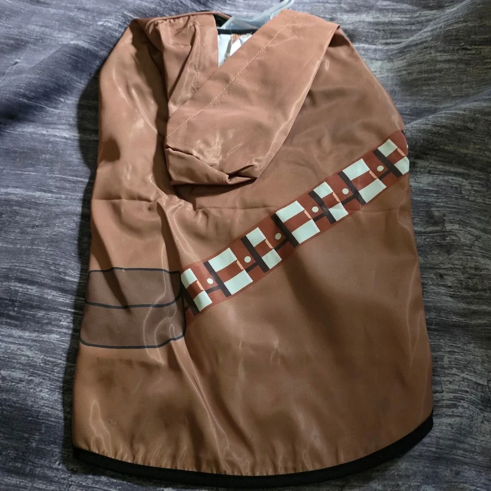 Star Wars Chewbacca Dog Raincoat Brown Hooded Pet Jacket Large NEW